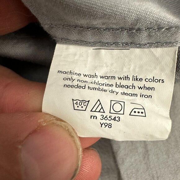 Kenneth Cole Reaction Mens Slim Fit Stretch Long Sleeve Button Up Shirt Grey M - Picture 6 of 7